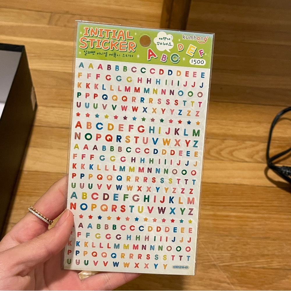 letter stickers from korea